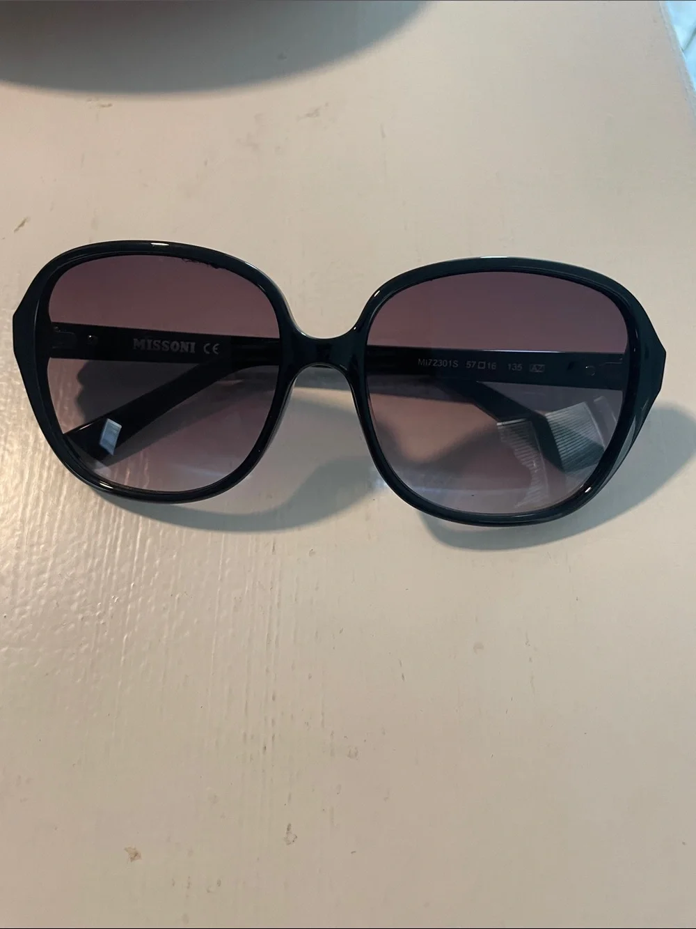 Missoni Black Frame Sunglasses with Purple Lenses
